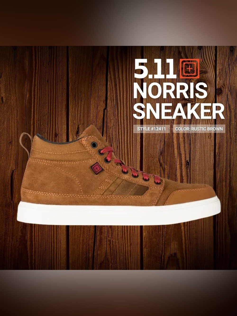 5.11 TACTICAL NORRIS SNEAKER RUSTIC BROWN HIGH TOP MEN’S 6 / WOMEN’S 7.5